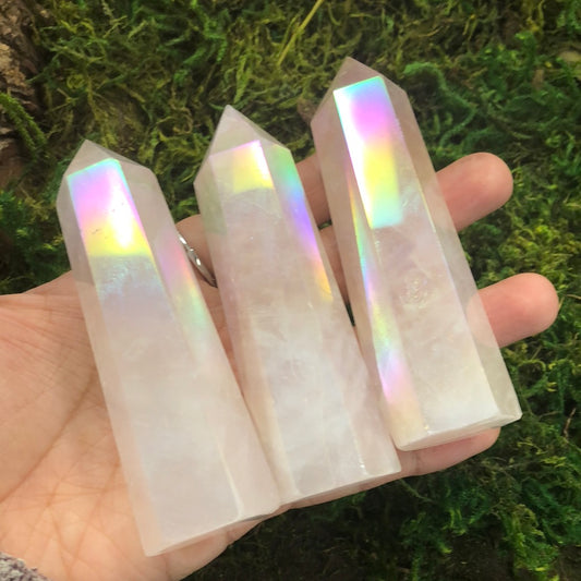 Aura Rose Quartz Tower