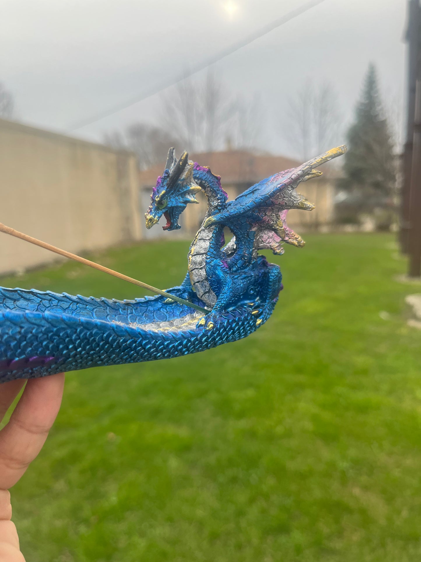 Blue Scale Dragon Incense Burner