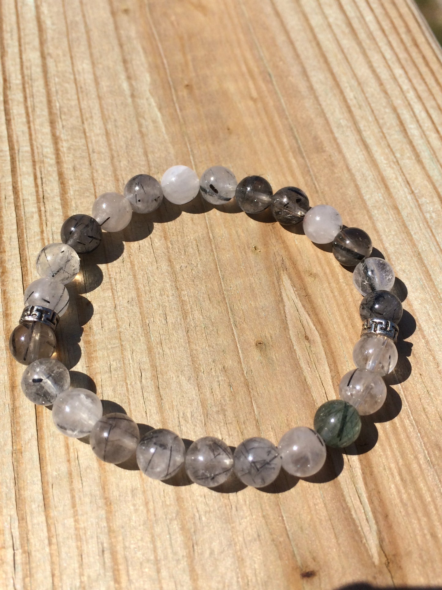 Tourmaline Rutilated Quartz Rutilated Quartz Bracelet Handmade