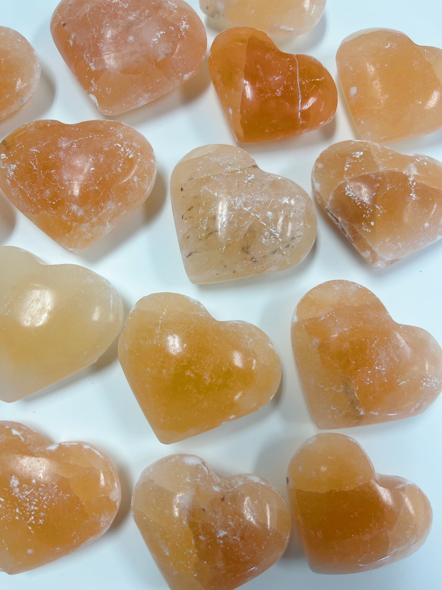 Orange Selenite Heart