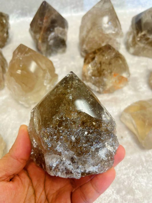 Smokey Quartz Half Polished Point