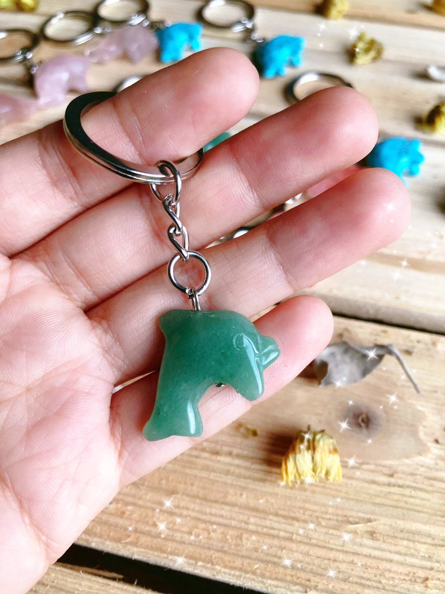 Crystal Dolphin Keychains