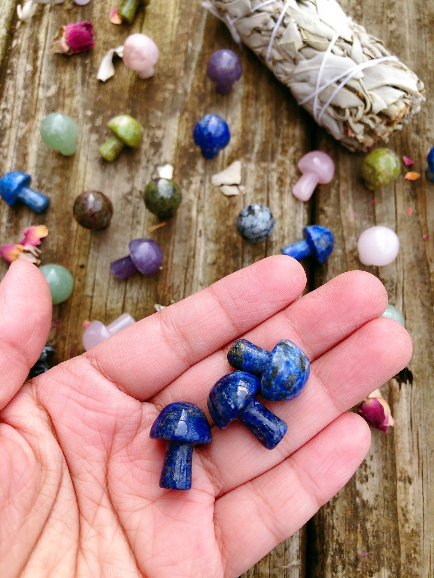 Blue Fluorite Mushroom Necklace