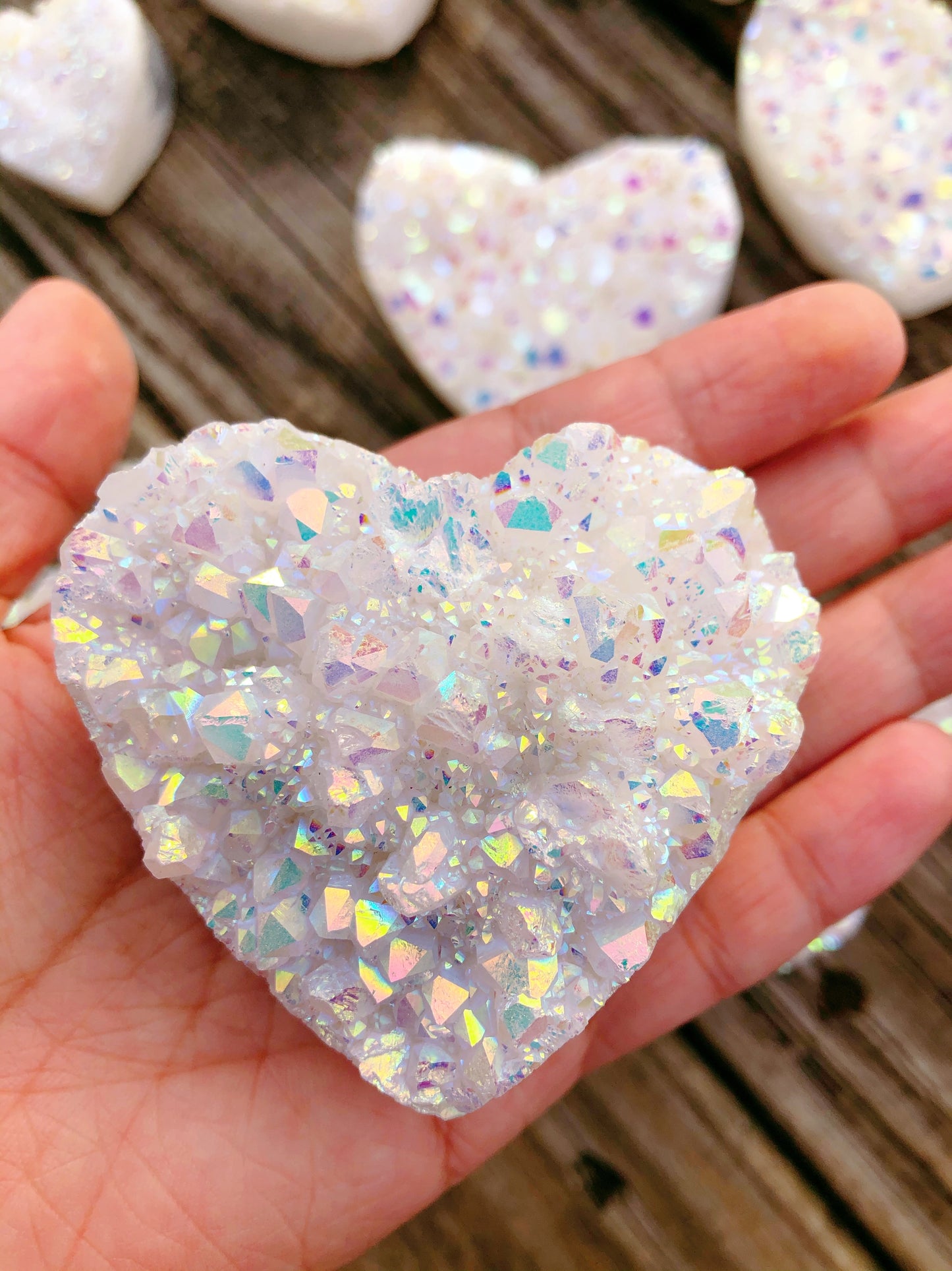 Aura Clear Quartz Cluster Heart