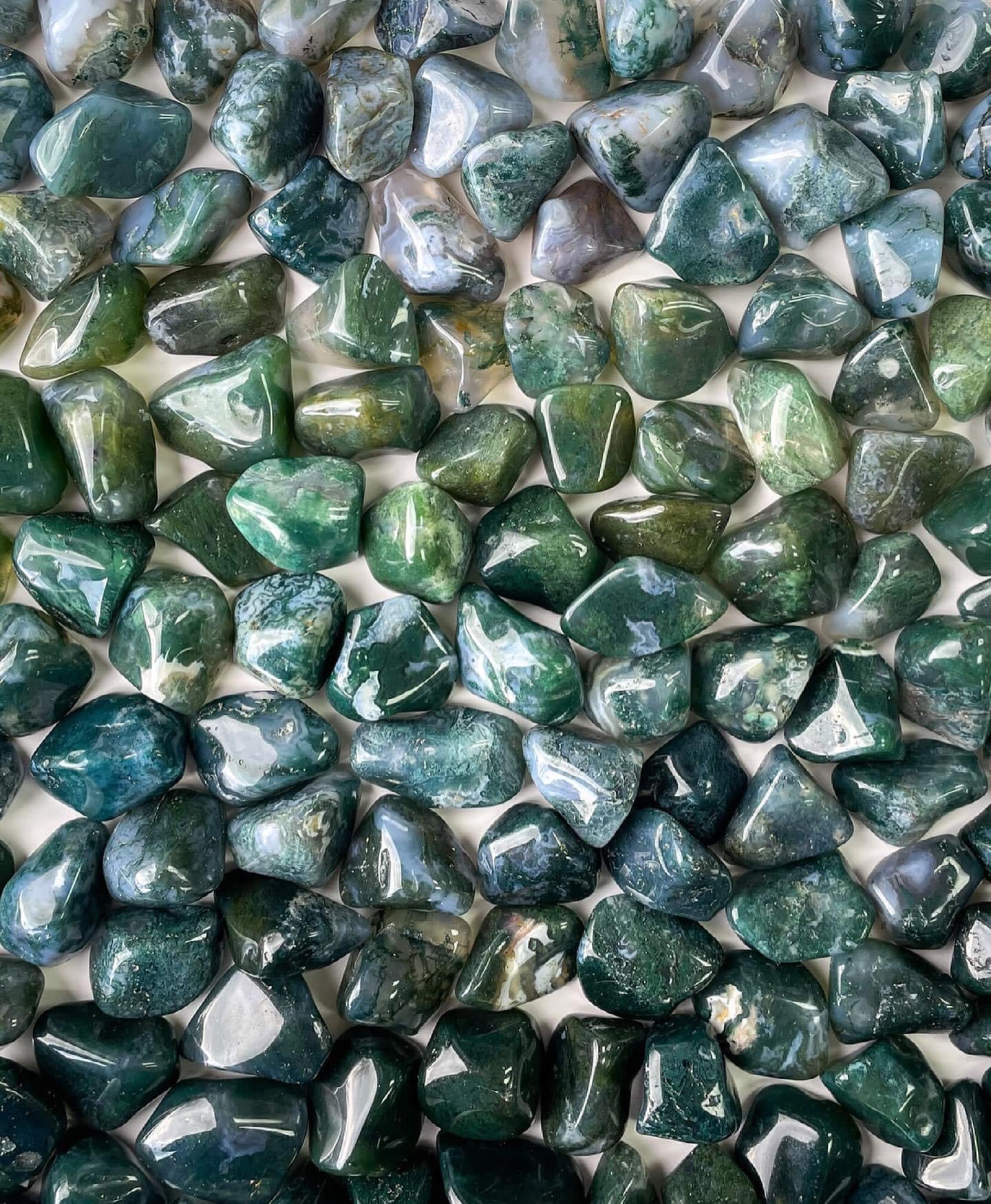 Moss Agate Tumbled