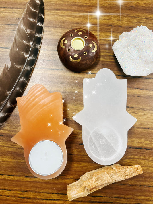 Selenite T-Light Holder