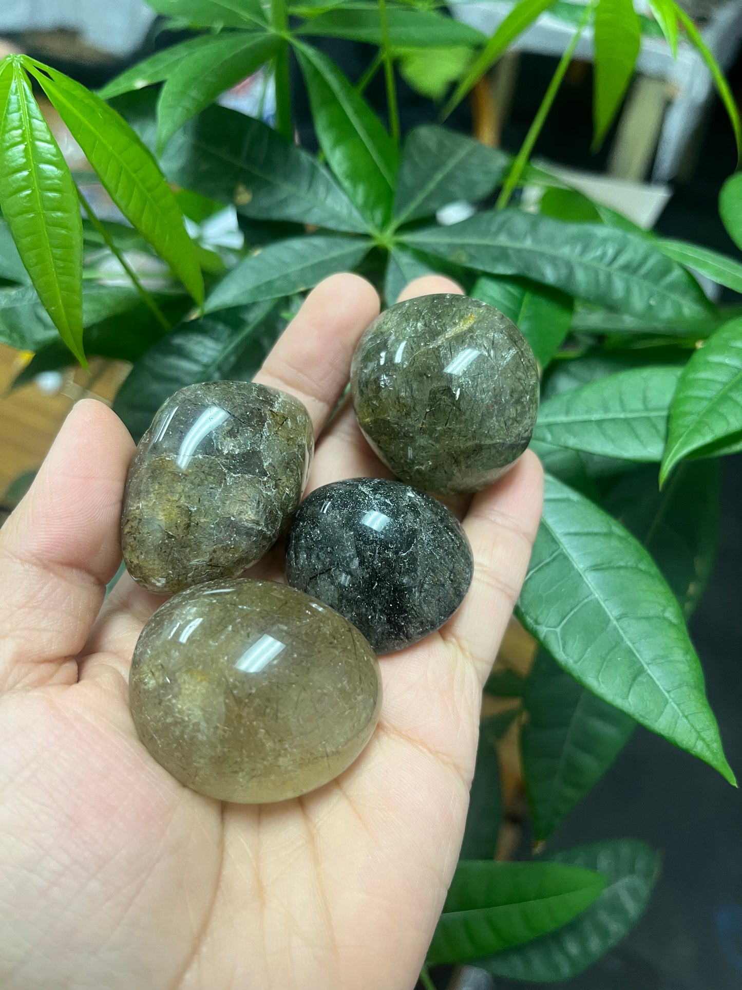 Green Tourmaline Quartz Tumbled