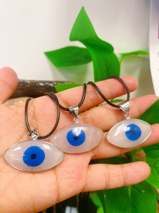Rose Quartz Evil Eye Necklace