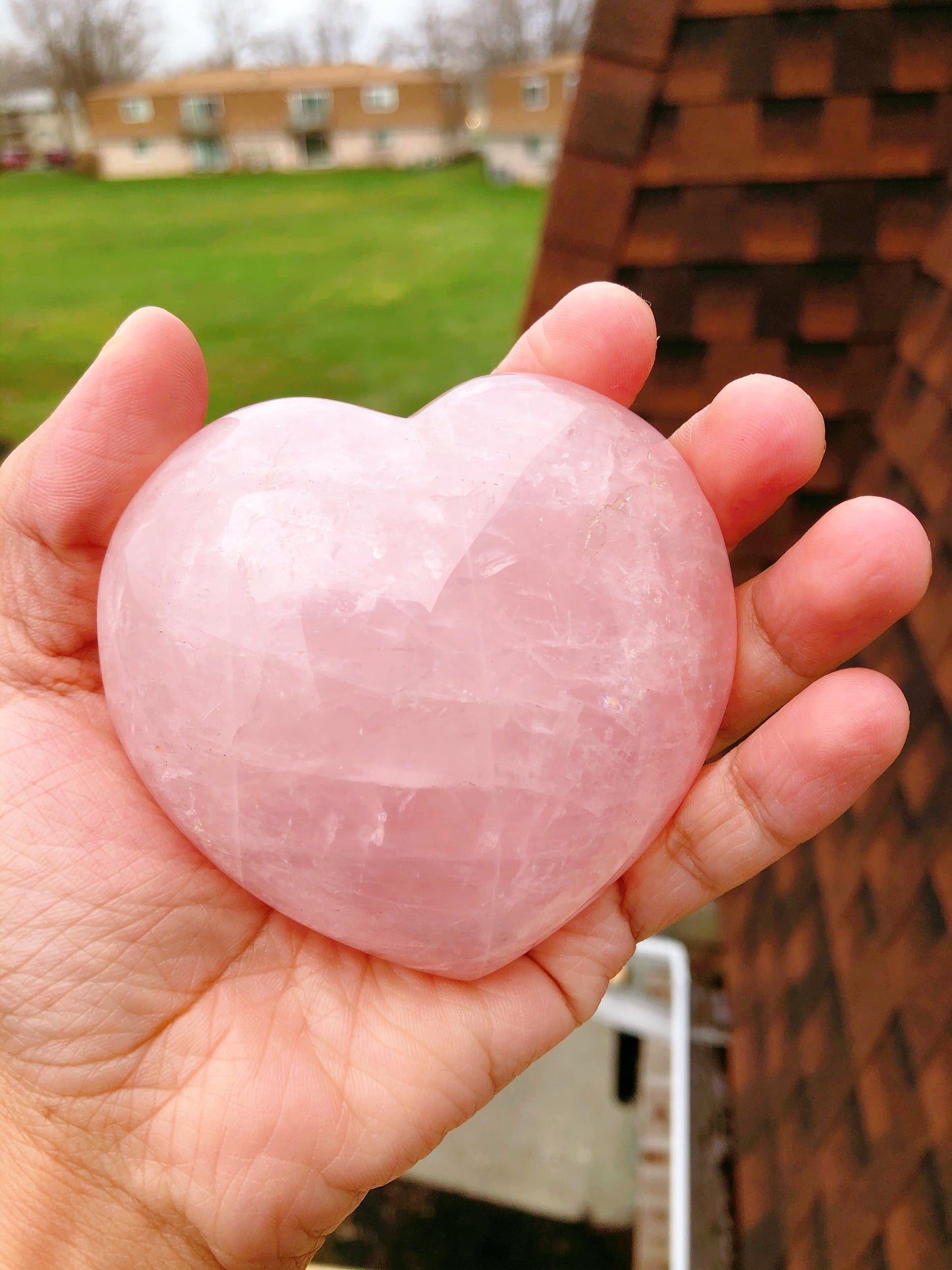 Big Rose Quartz Hearts