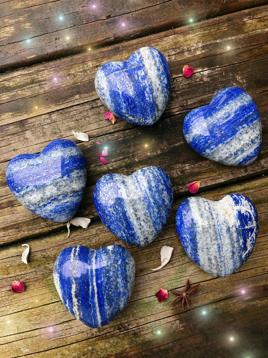 Lapis Lazuli Hearts ( about 2.5” )