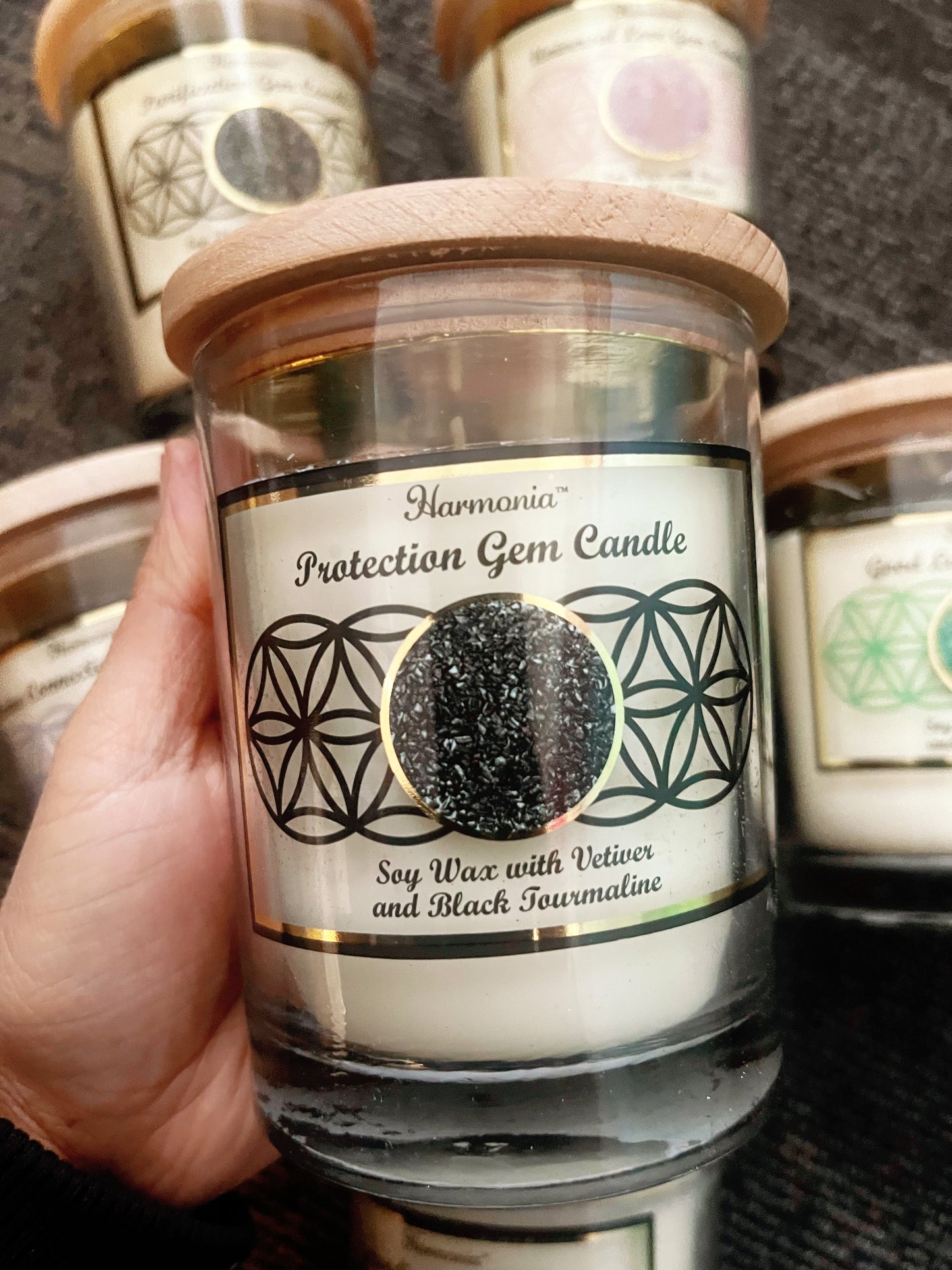 Intention Gemstone Candles Harmonia