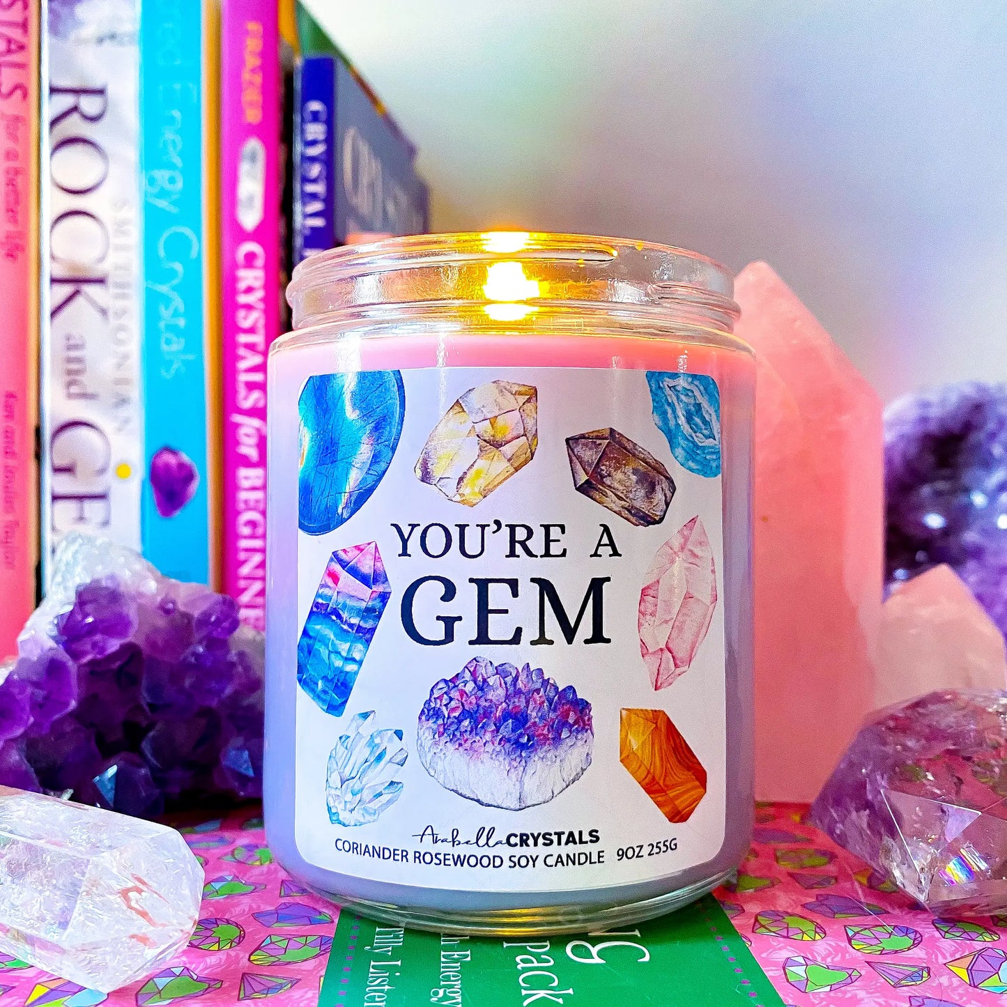 Intention You're a Gem Crystal Candle