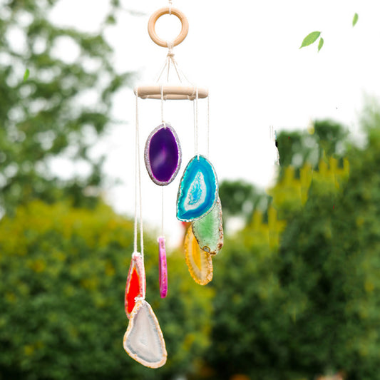 Colored agate wind chimes