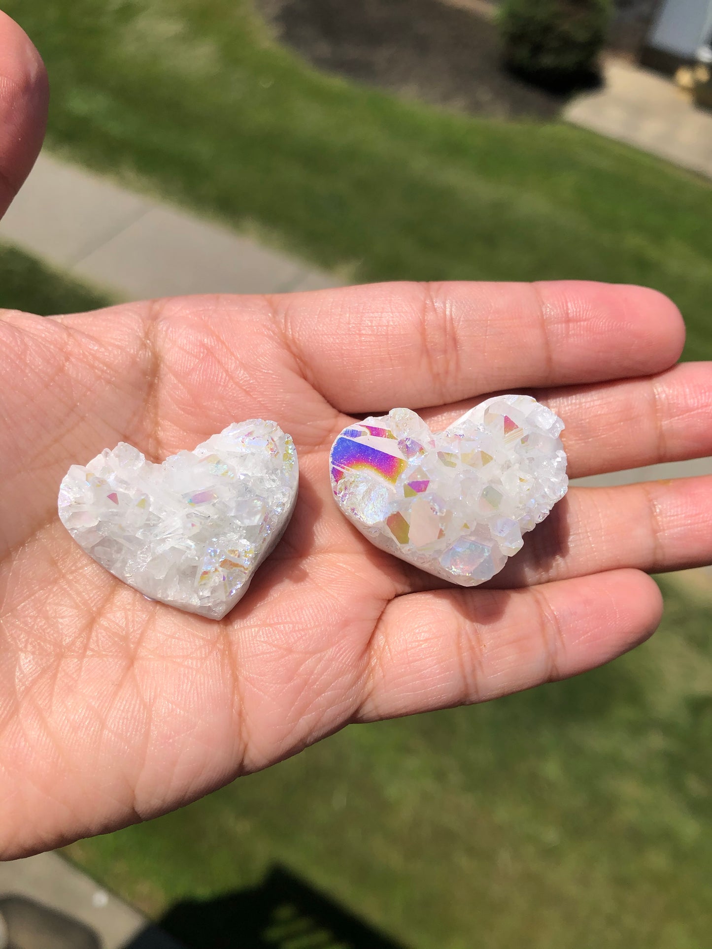 Aura Clear Quartz Cluster Heart