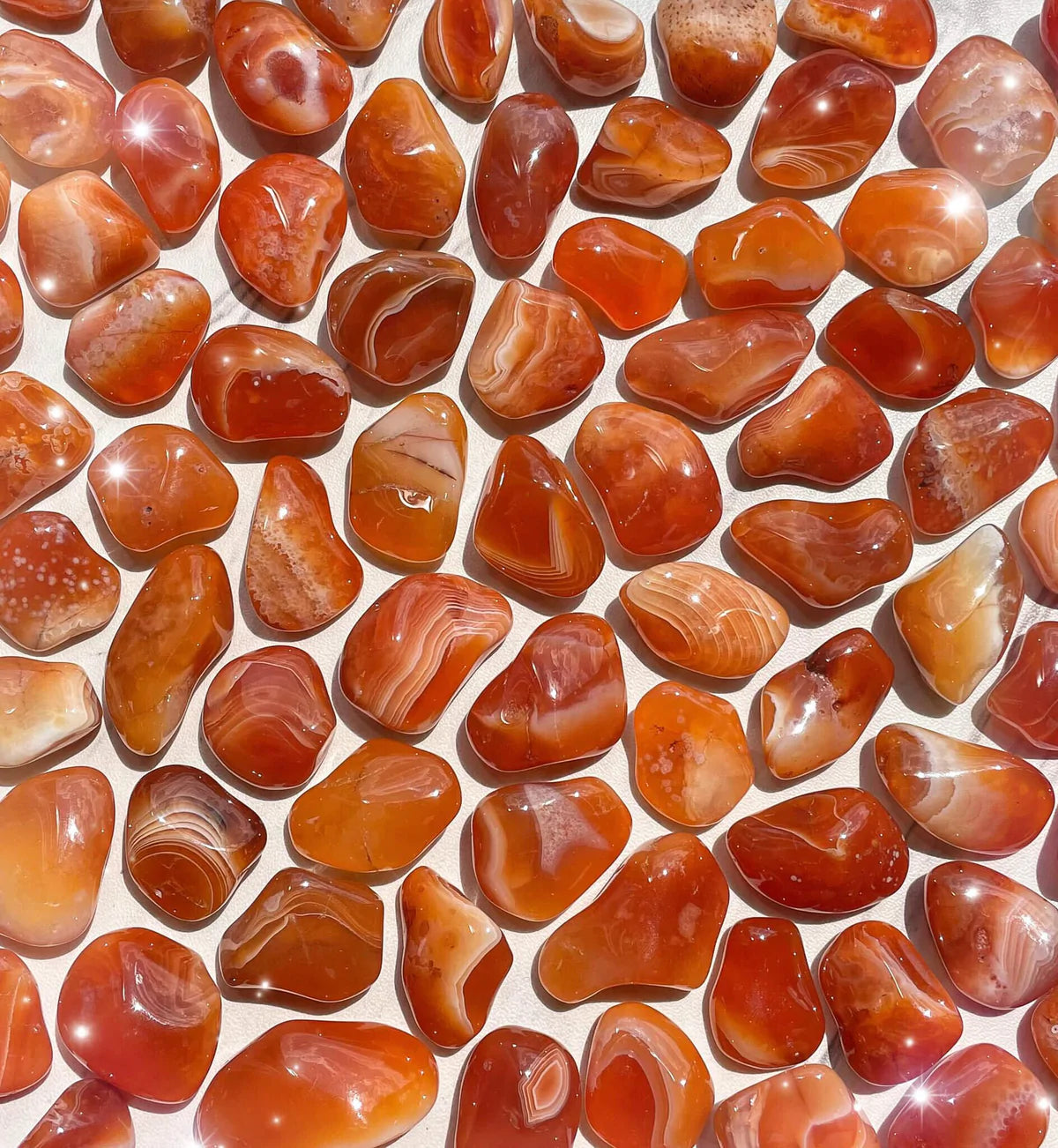 Banded Carnelian Tumbled