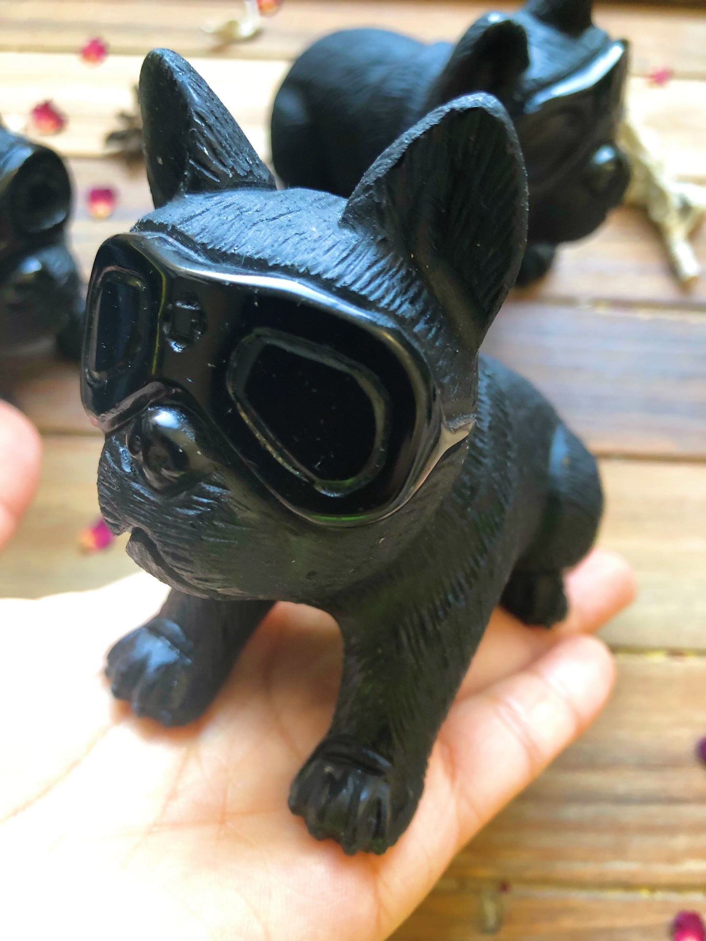 Black Obsidian Puppy with Goggles