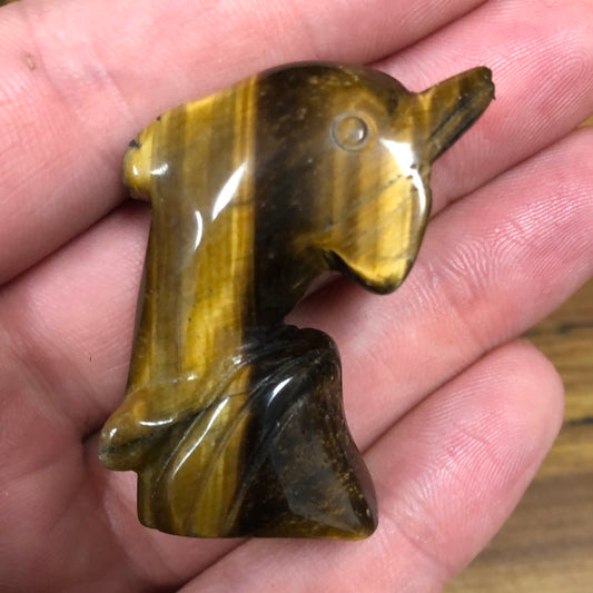 Tigers Eye Dolphin with Wave Carving
