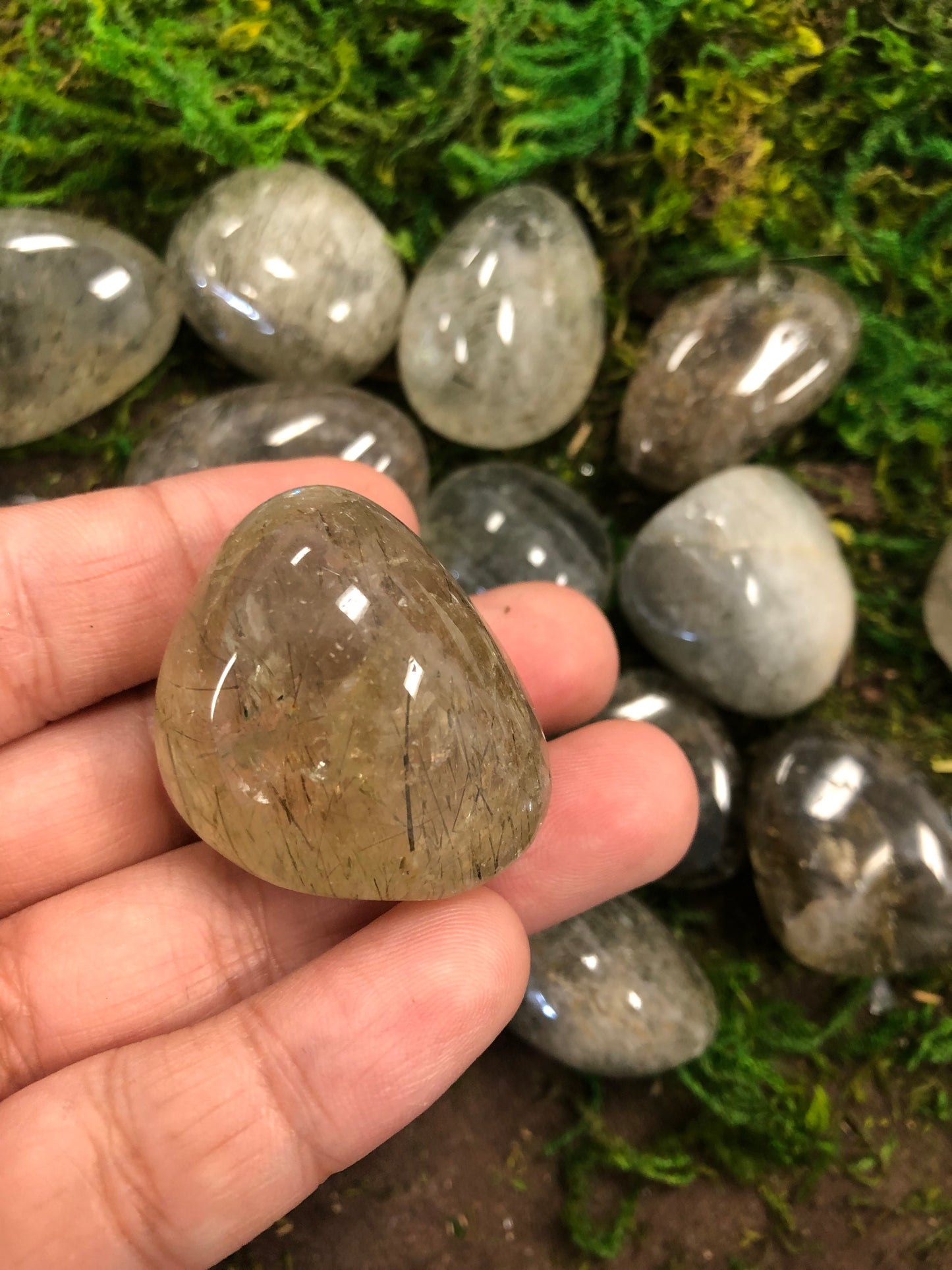 Green Tourmaline Quartz Tumbled