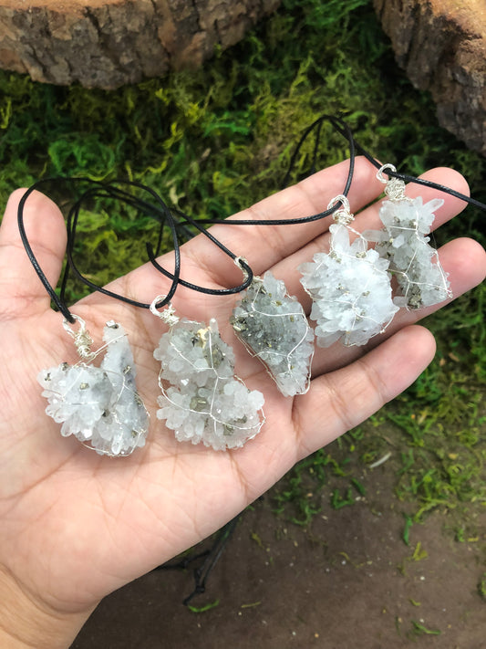 Pyrite in Clear Quartz necklace