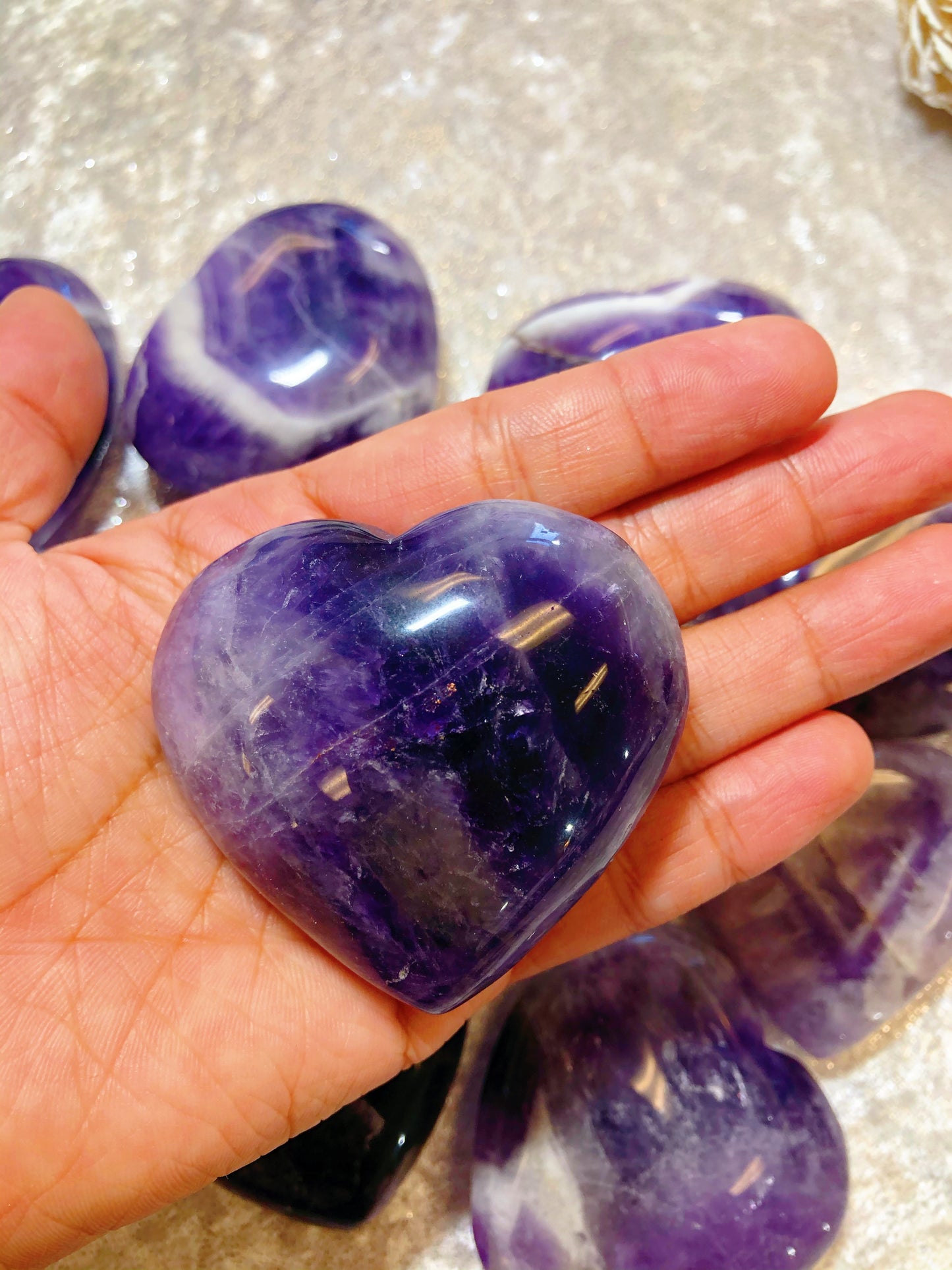 Amethyst Hearts 30mm